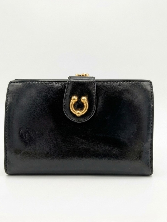 Gucci Handbags - Gucci Vintage Black Calfskin Leather Compact Kiss lock Wallet - EUC!